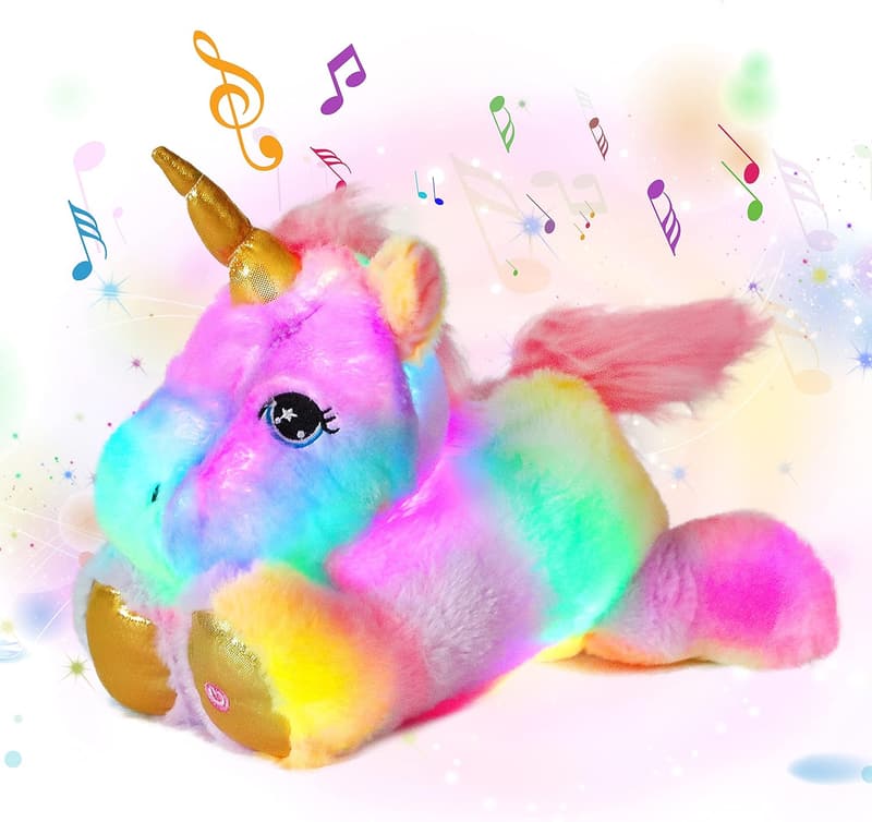 Musical Plush Unicorn Nightlight - LED, Singing Lullabies, 13