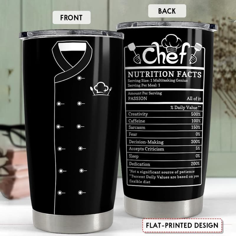 20oz Insulated Chef Tumbler - Stainless Steel Travel Mug