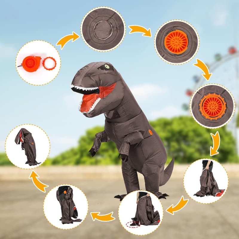 Adult T-Rex Dinosaur Costume for Funny Halloween Cosplay