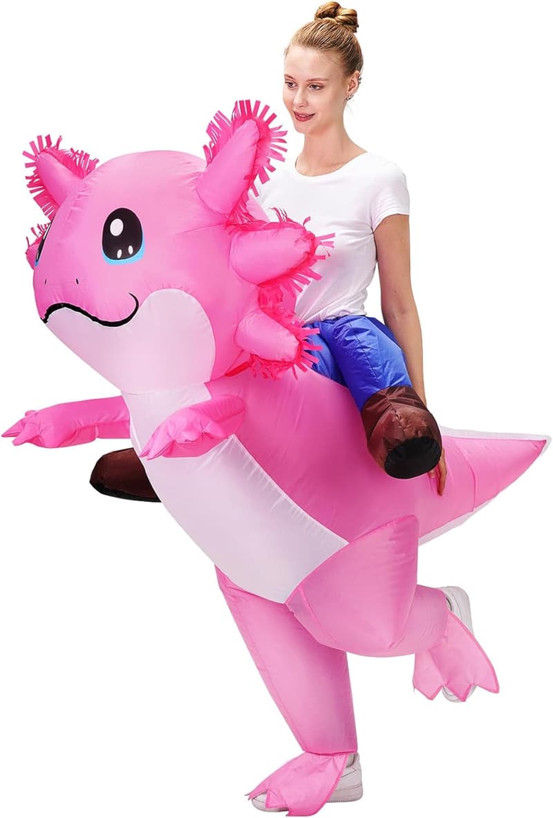 Inflatable Stegosaurus Axolotl Costume for Adult Halloween