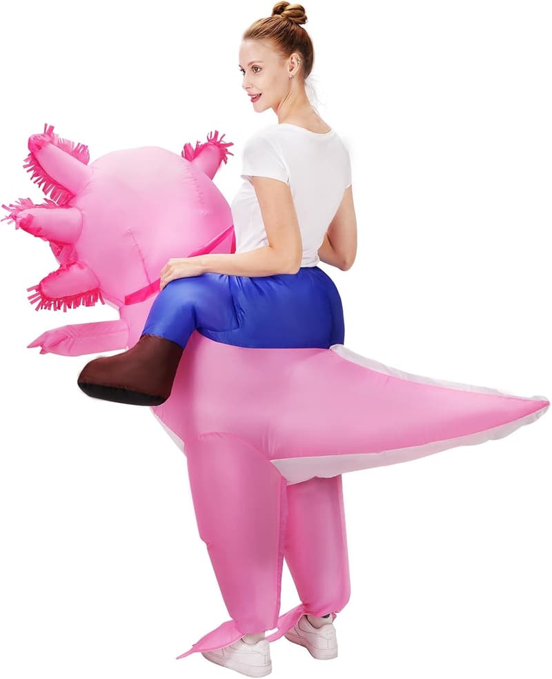 Inflatable Stegosaurus Axolotl Costume for Adult Halloween