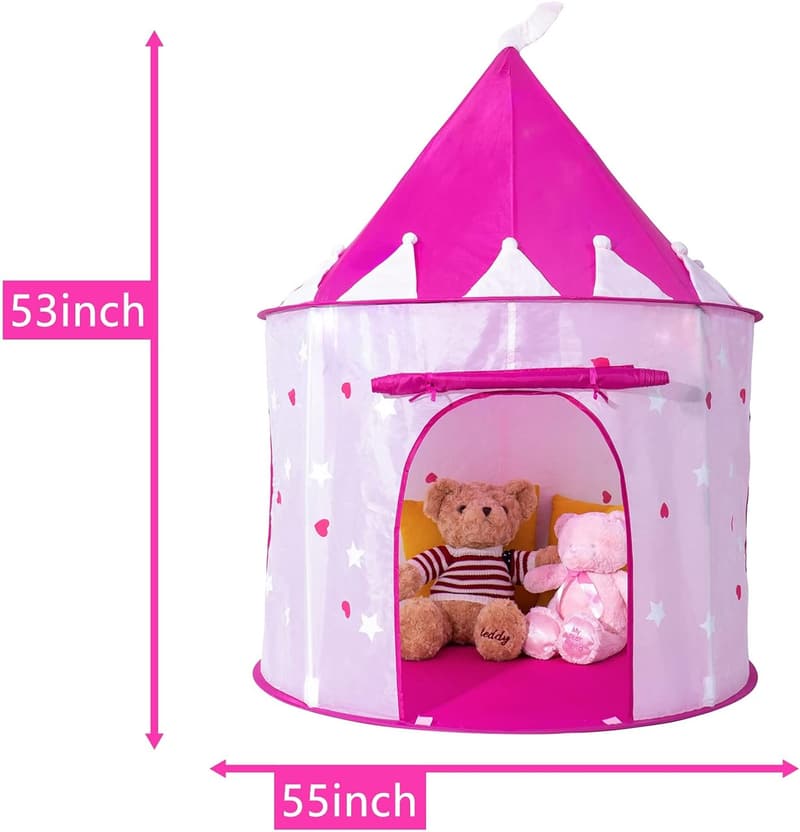 Glow-in-the-Dark Princess Castle Tent for Kids, Age 3-9