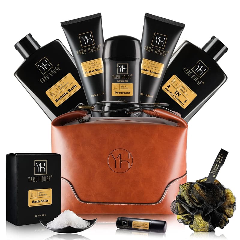 Sandalwood Amber Spa Kit for Men - Birthday & Father's Day Gift