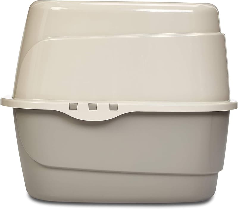 No-Mess Cat Litter Box with Lid, Charcoal, 26