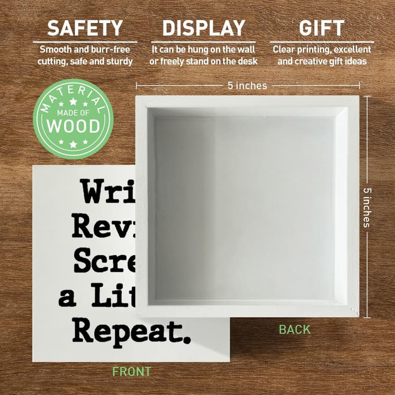 Writer's Gift: Wooden Typewriter Sign for Authors & Journalists