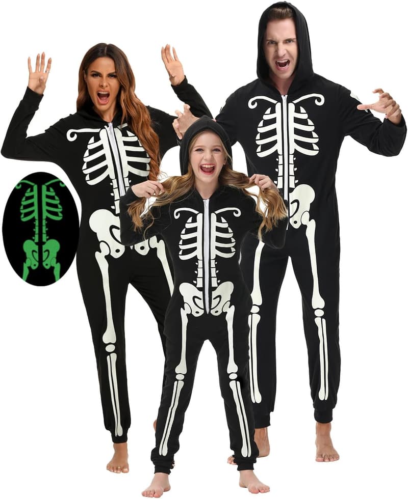 Halloween Matching Family Skeleton Glow-in-the-Dark Pajamas