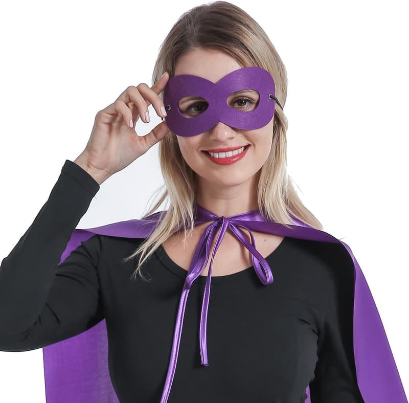 Party Superhero Capes & Masks Set - 12 Mixed Colors for Adults