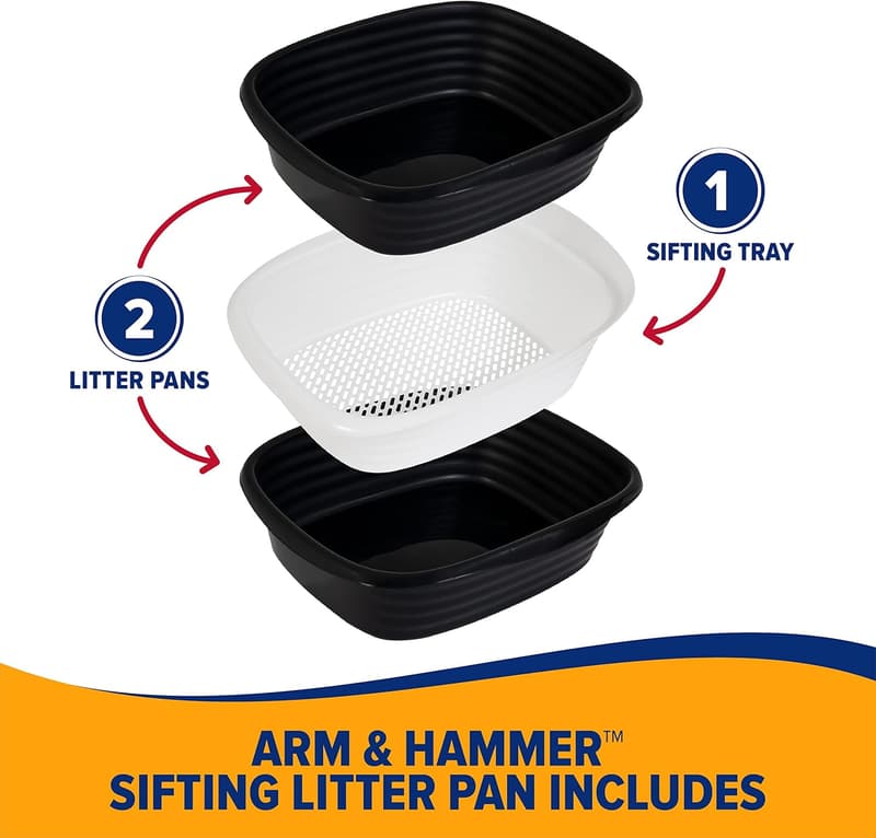 Sifting Litter Box for Indoor Cats with Microban Technology