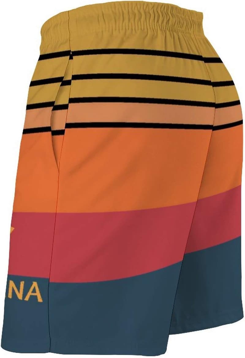 Men's Swim Trunks with Pockets - Funny Beach Shorts