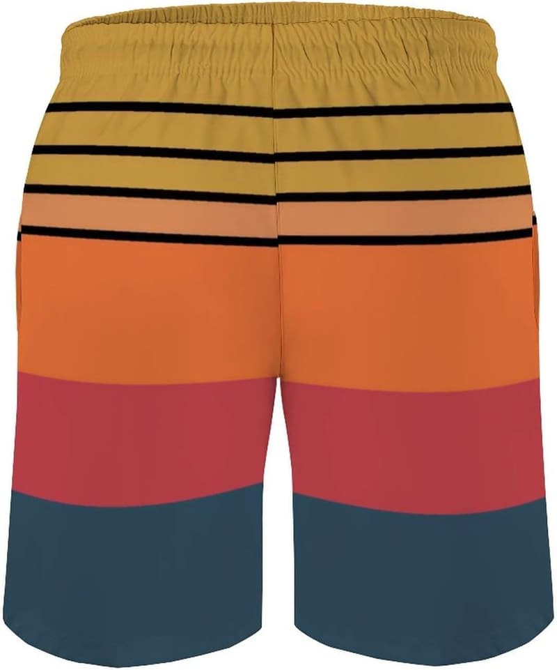 Men's Swim Trunks with Pockets - Funny Beach Shorts