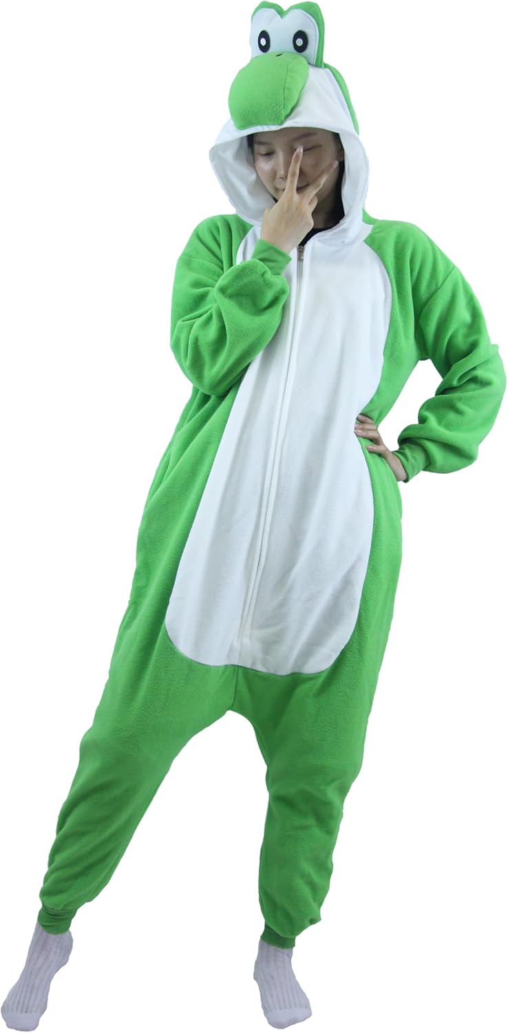 Pink Yoshi Kigurumi Pajamas for Halloween & Anime Cosplay