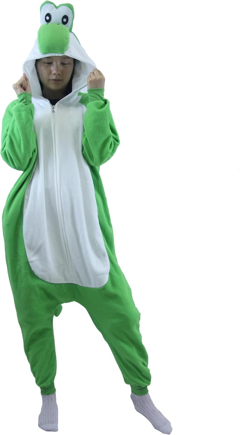 Pink Yoshi Kigurumi Pajamas for Halloween & Anime Cosplay