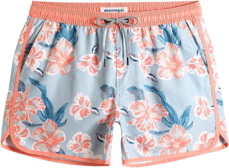 Vintage 80s/90s Men's Swim Trunks with Quick-Dry Mesh Lining