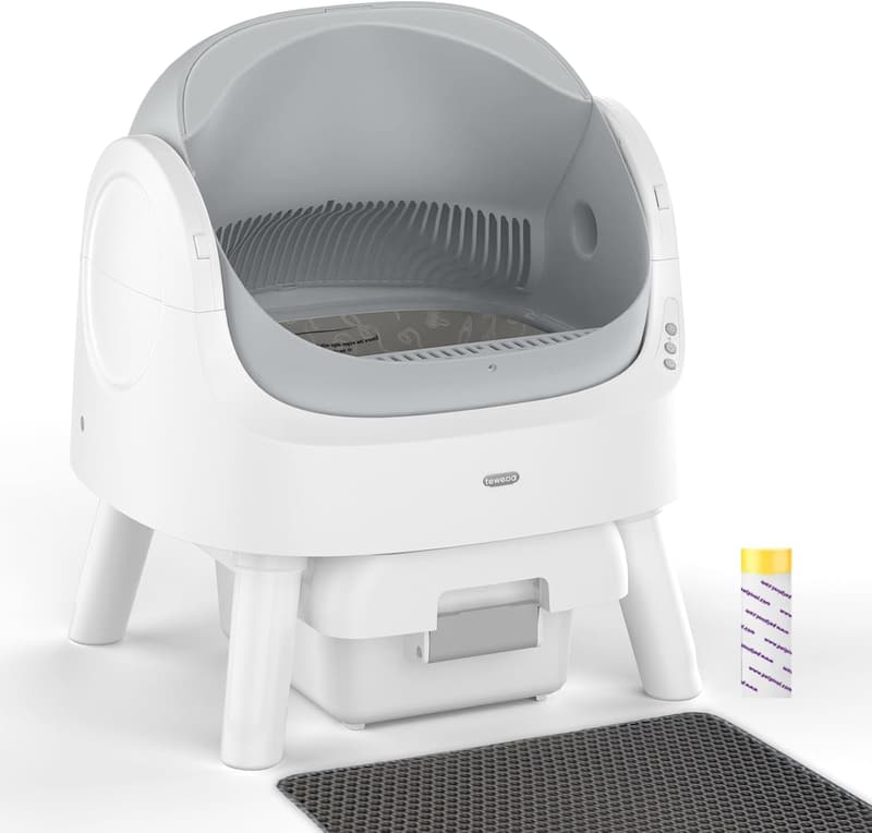 Automatic Cat Litter Box for Multiple Cats with Safety Features