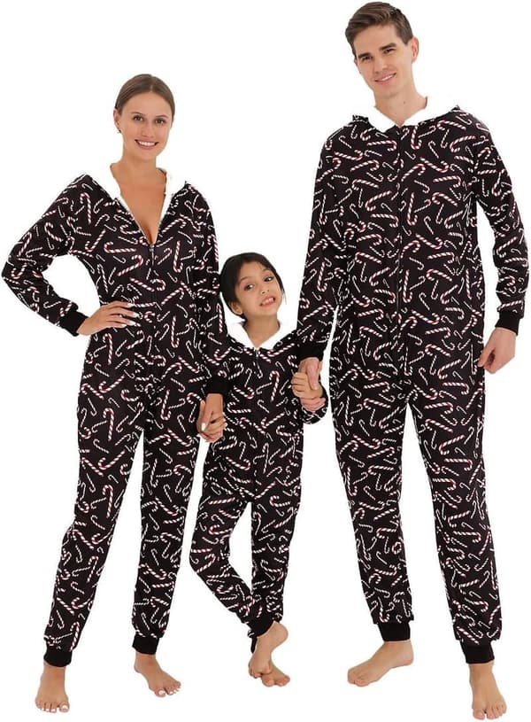 Christmas Matching Family Pajamas Soft Zipper Onesie Set