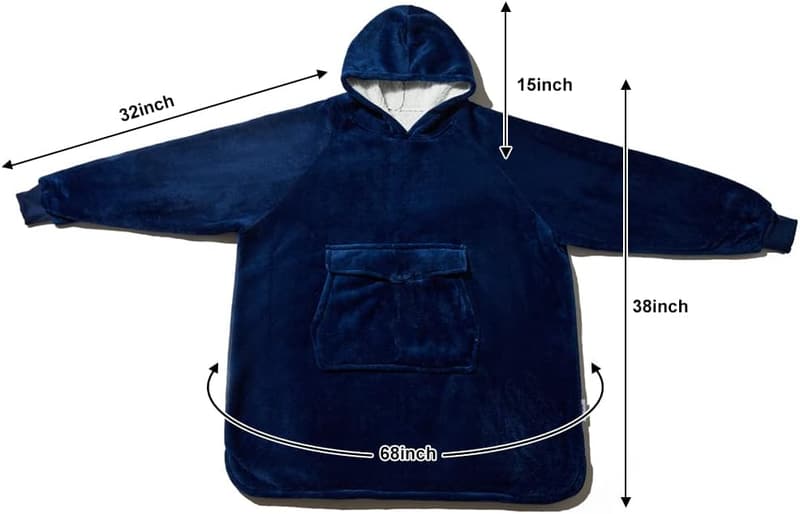 Cozy Oversized Sherpa Hoodie Blanket - Perfect Gift for Mom