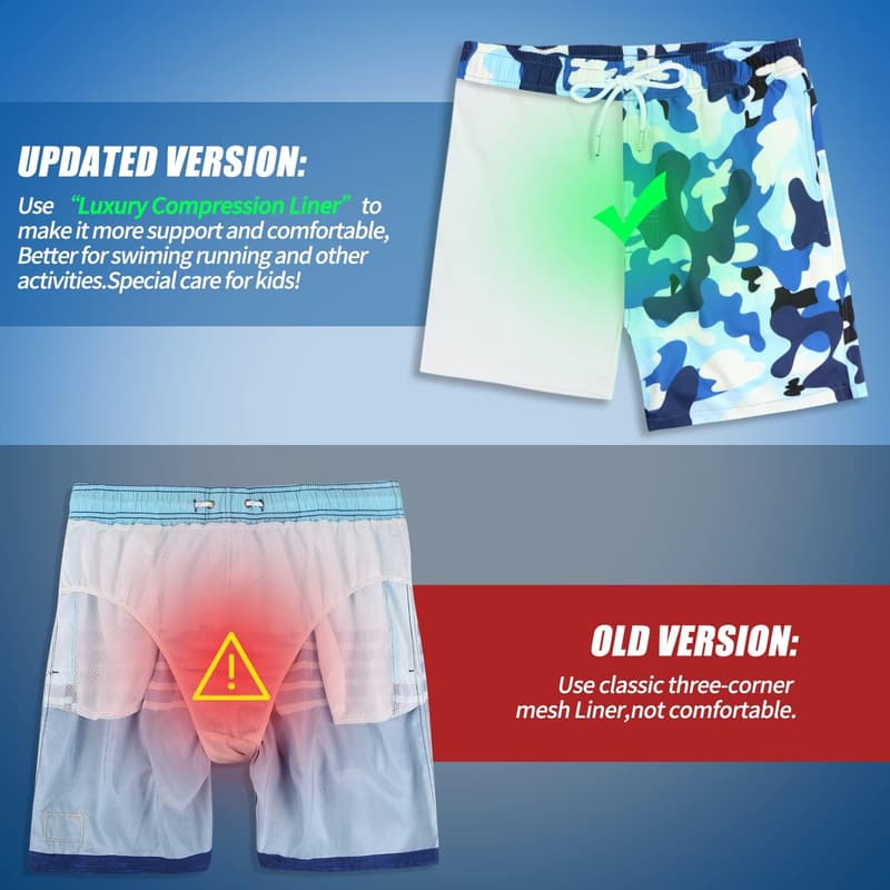Men's Quick-Dry Swim Trunks with Compression Liner - 7