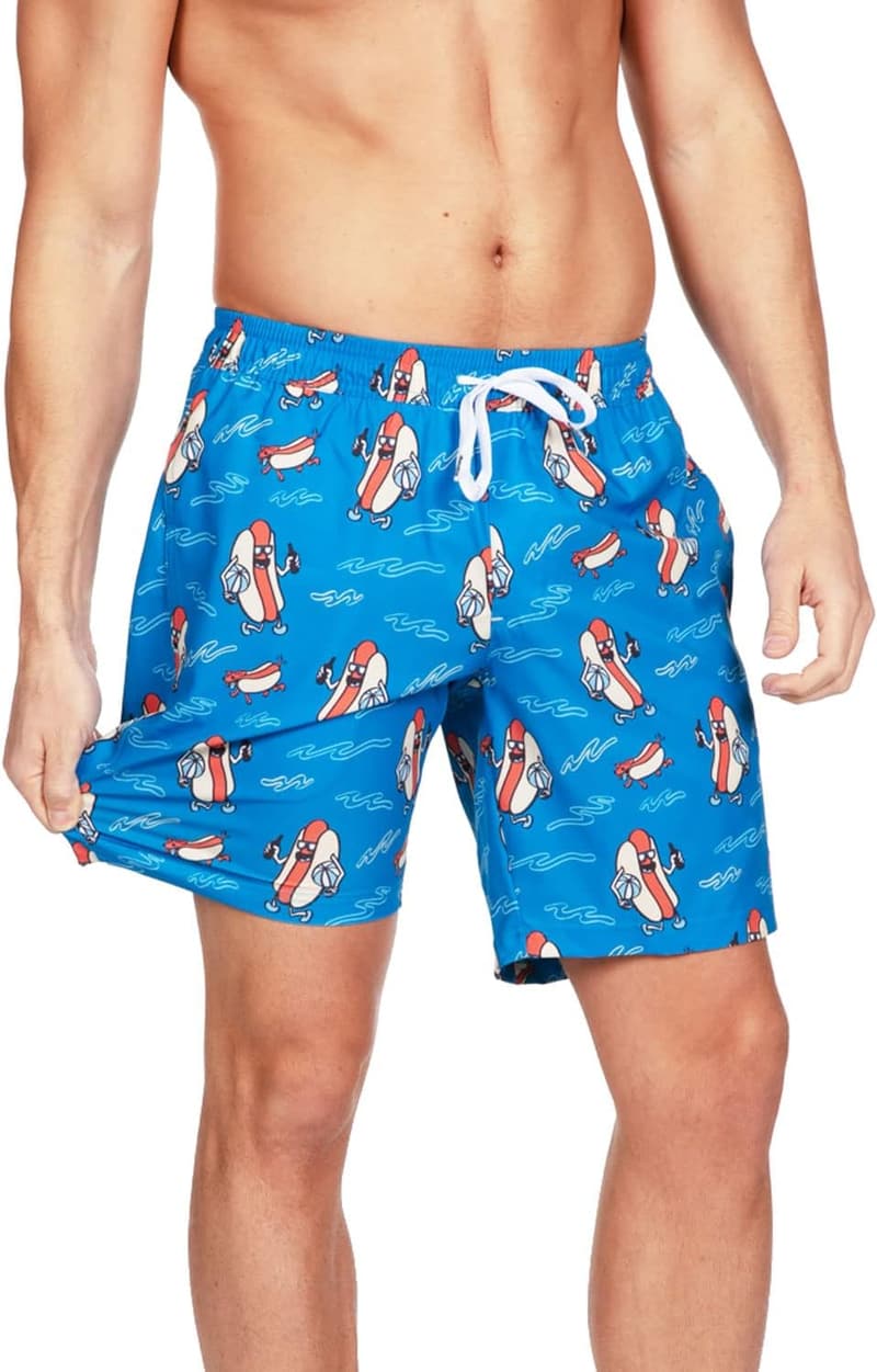 Men's Quick-Dry 4-Way Stretch Swim Trunks with Mesh Liner