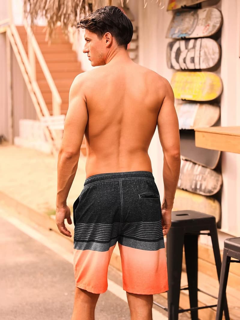 Men's Quick-Dry Swim Trunks with Compression Liner and Pockets