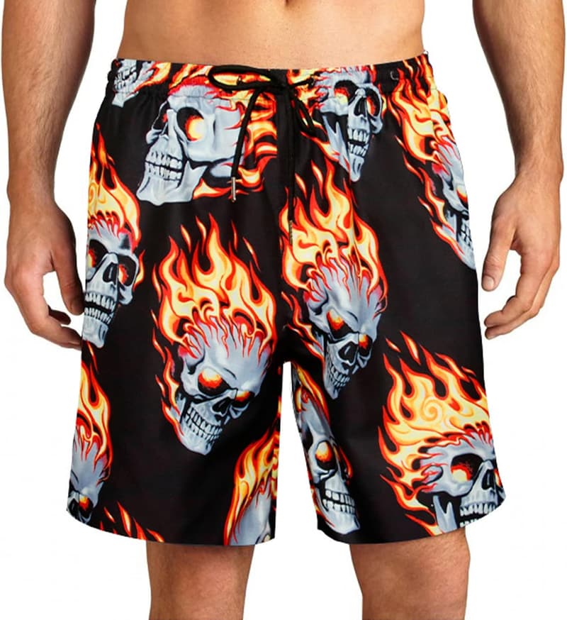 Men's Quick-Dry Printed Swim Trunks with Pockets