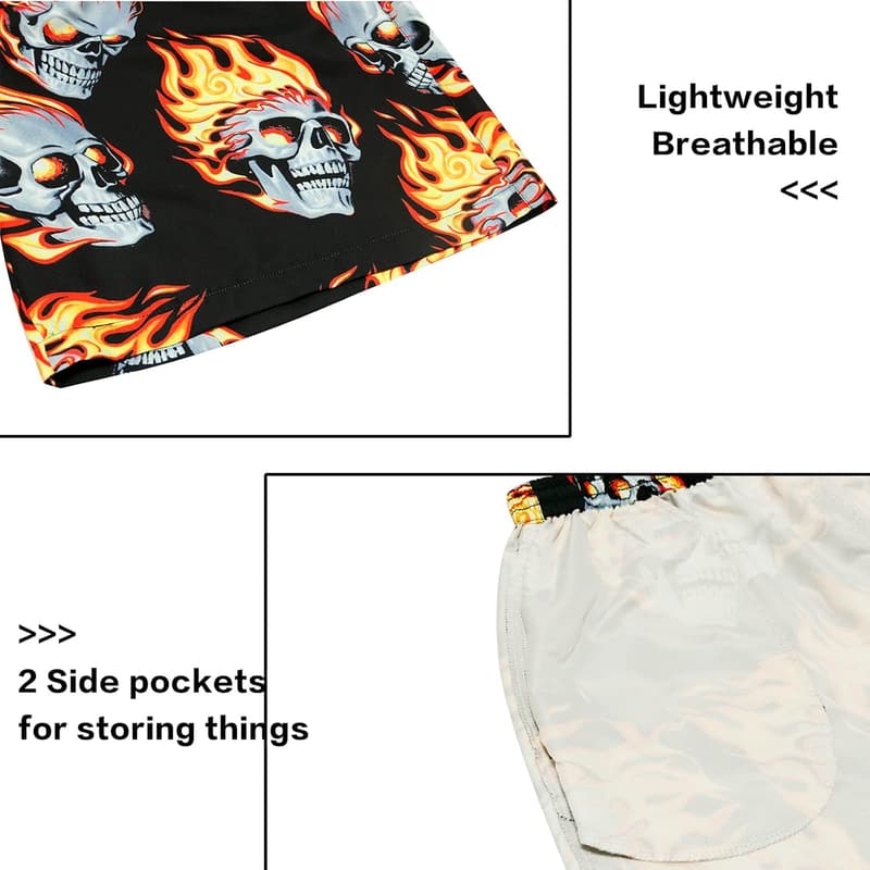 Men's Quick-Dry Printed Swim Trunks with Pockets
