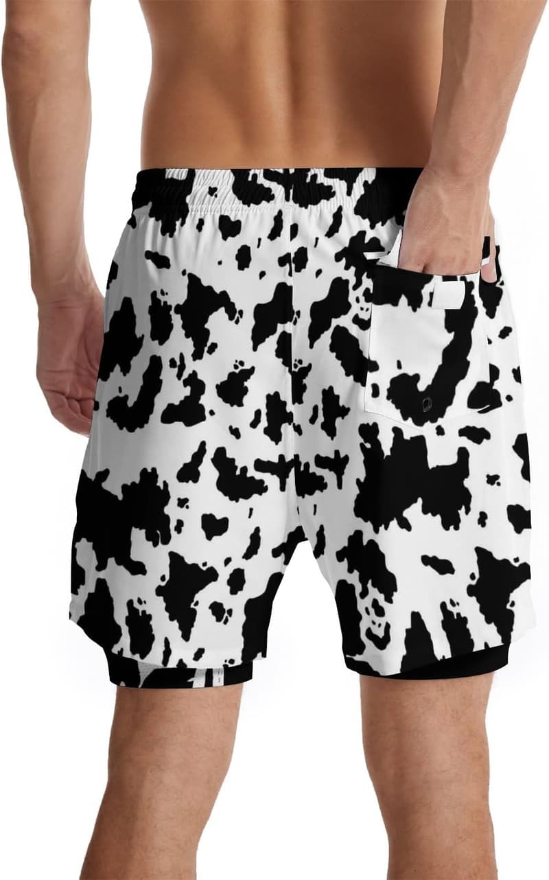 Men's Quick-Dry 2-in-1 Swim Trunks with Compression Liner