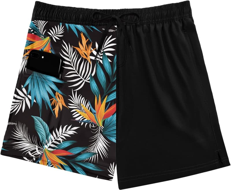 Men's Quick-Dry Swim Trunks with Compression Liner - 5.5