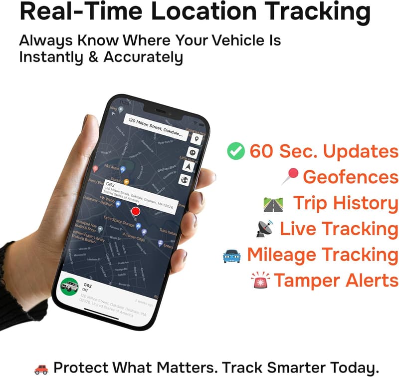4G Vehicle GPS Tracker with Geofence & Trip History