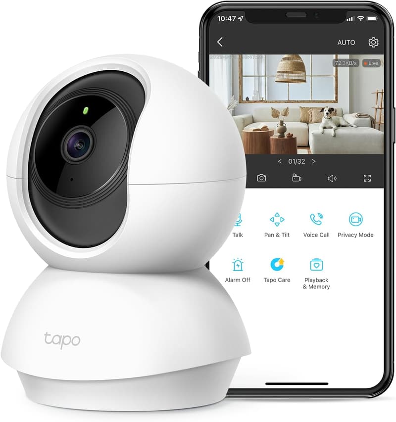 TP-Link Tapo 2K Pan/Tilt Security Camera for Home Monitoring