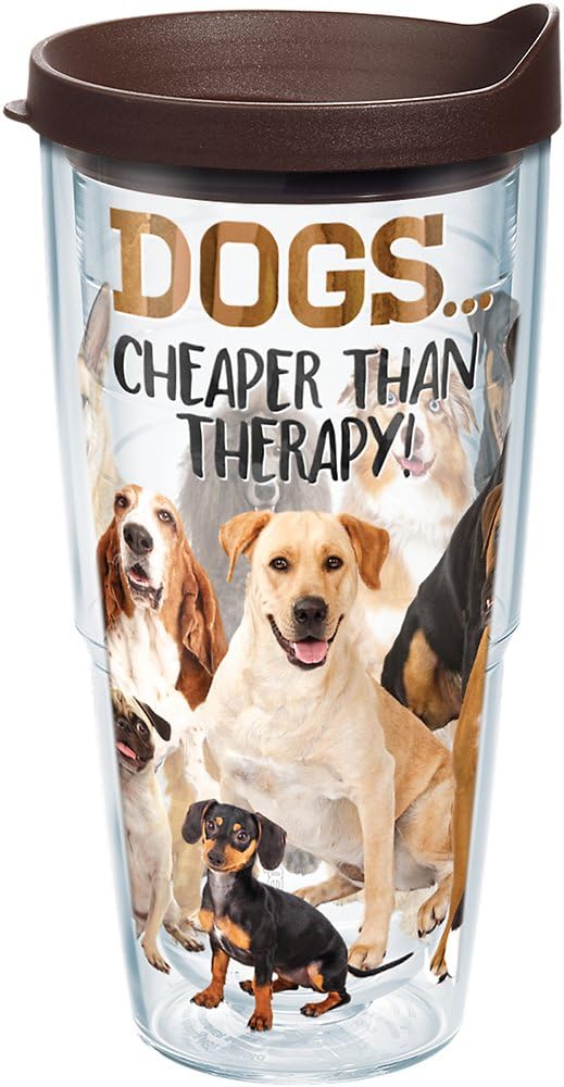 Tervis 24oz Dog Therapy Tumbler with Wrap and Brown Lid