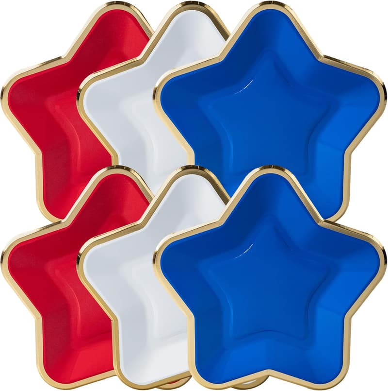 Fourth of July Star-Shaped Paper Plates, 60-Pack