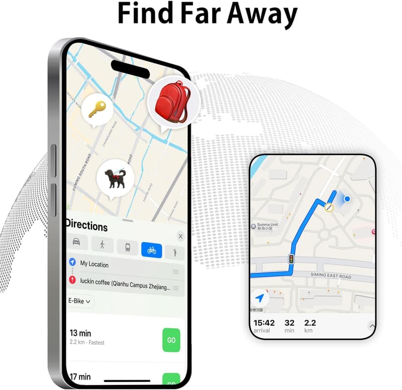 Smart Waterproof Tracker Tags for Luggage & Keys - 4 Pack