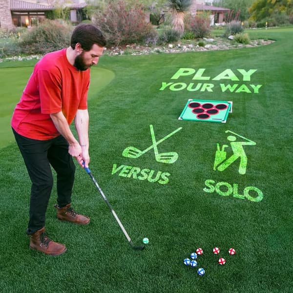 Backyard Golf Game Set with 16 Velcro Balls & Mat