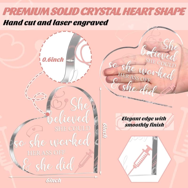Nurse Appreciation Gift: Crystal Table Centerpiece Paperweight