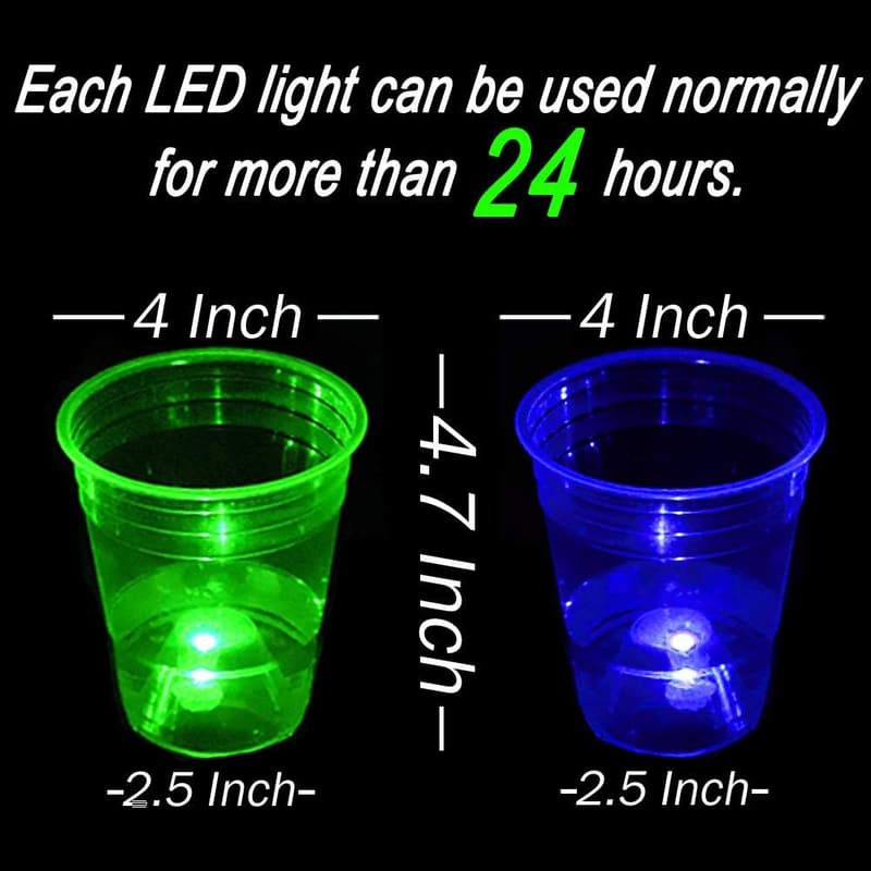 Glow-in-the-Dark Beer Pong Set - 22 Cups & 6 Balls for Parties
