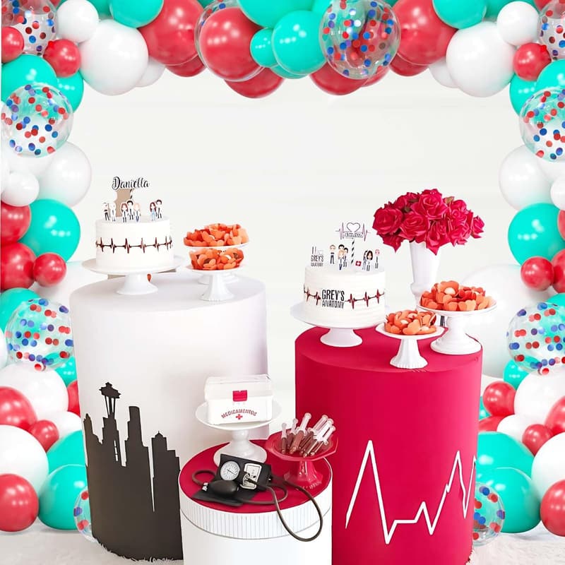 Nurse Graduation Party Balloon Garland Kit, 124 Pieces