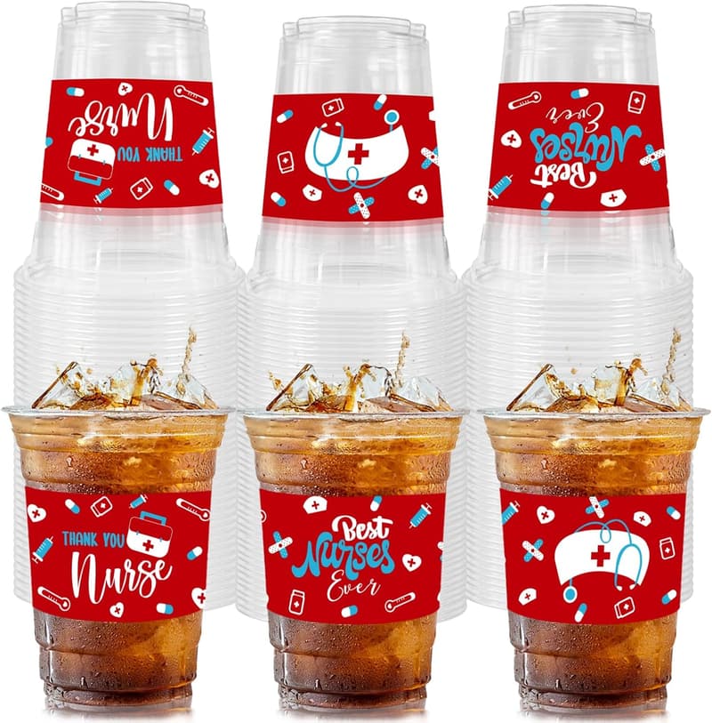 Nurse Graduation Party Cups - 50 Count, 12 oz Plastic Drinkware