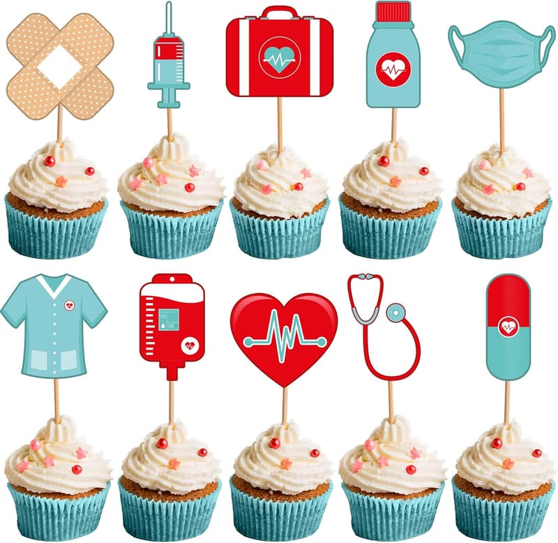 Nurse Graduation Party Cupcake Toppers - Pack of 30