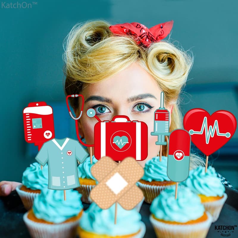 Nurse Graduation Party Cupcake Toppers - Pack of 30