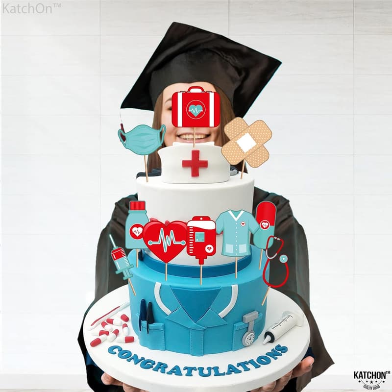 Nurse Graduation Party Cupcake Toppers - Pack of 30