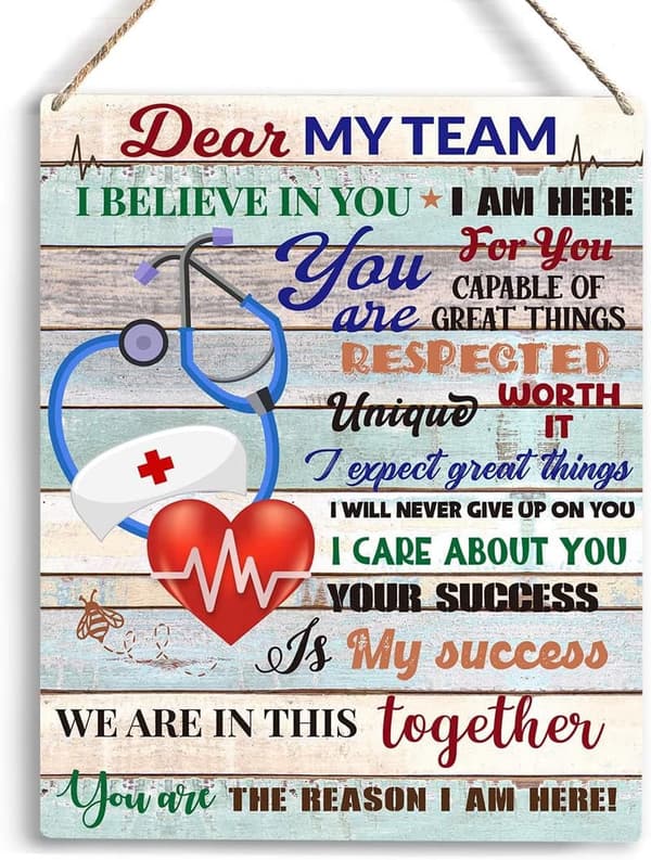 Inspirational Wooden Wall Art for Nurses - 10x8 Inch Sign