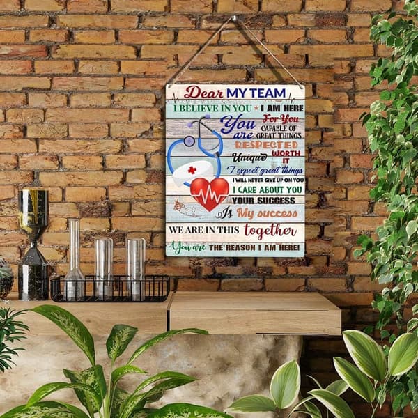 Inspirational Wooden Wall Art for Nurses - 10x8 Inch Sign