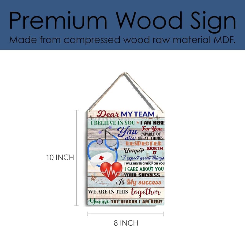 Inspirational Wooden Wall Art for Nurses - 10x8 Inch Sign