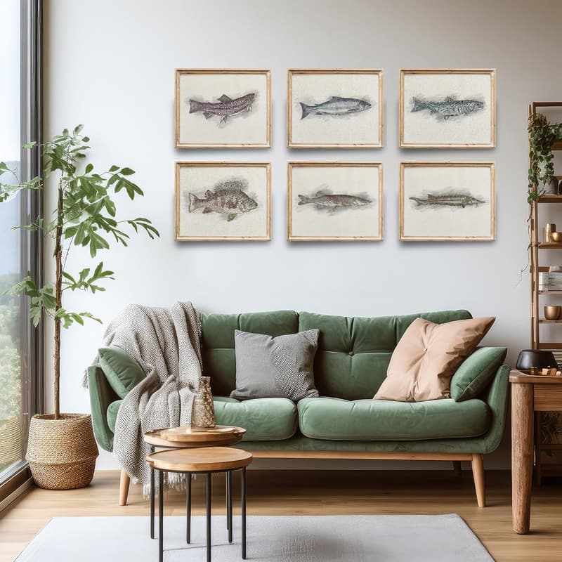 Aquatic Wall Art Prints Set of 6 – 8x10 for Home Decor