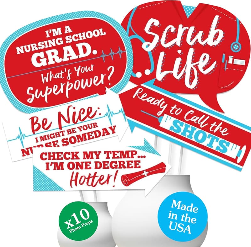 Nursing Graduation Photo Props Kit - 10 Professional Accessories