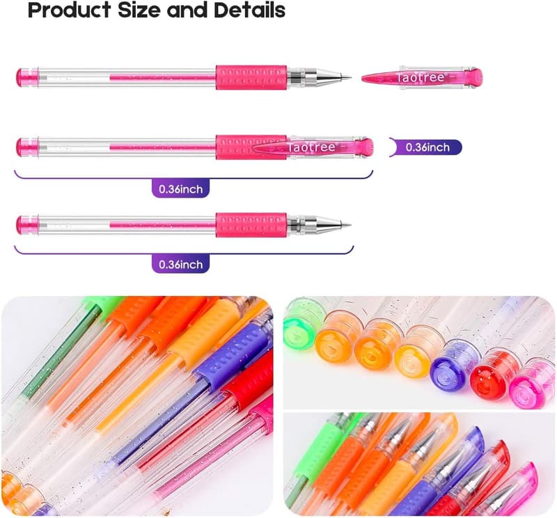 32-Color Glitter Gel Pen Set: Fine Tip for Art and Crafting