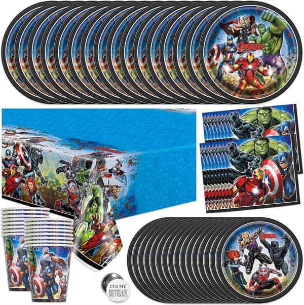 Marvel Avengers Superhero Party Supplies for 16 Guests