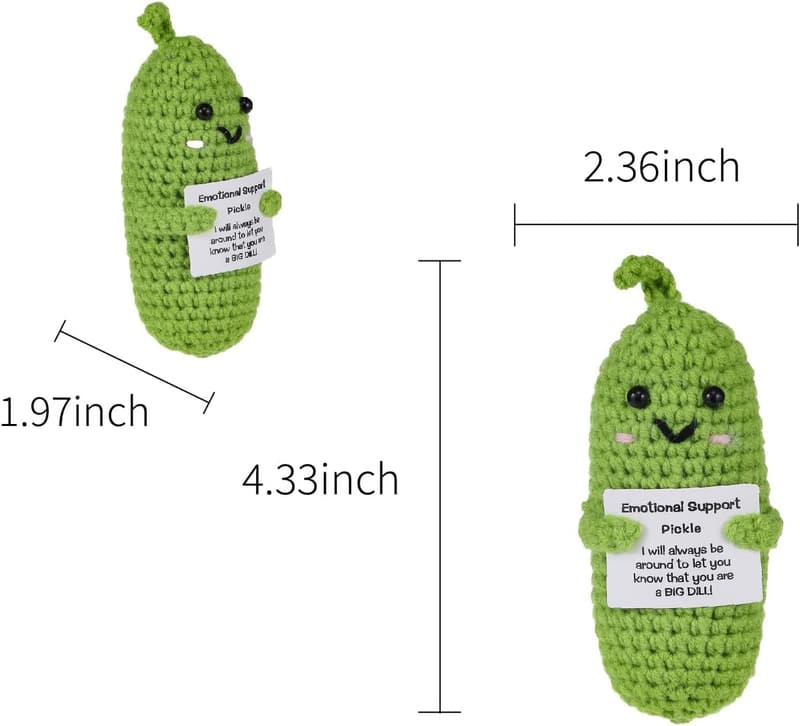 Encouragement Pickle Plush Toy – Positive Crochet Gift