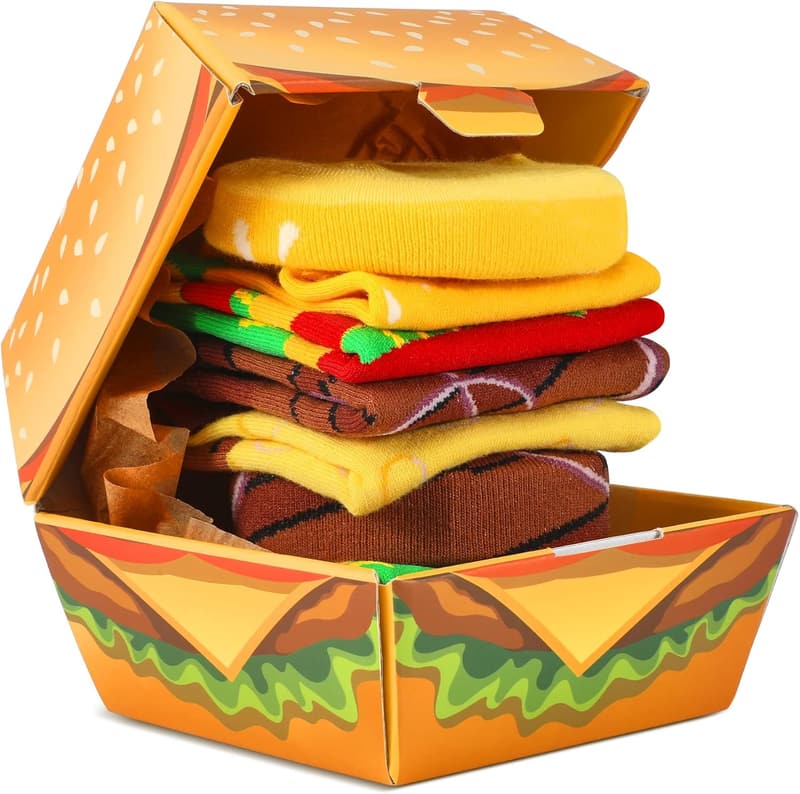 Funny Sushi Burger Socks for Men & Teen Boys - Gag Gift