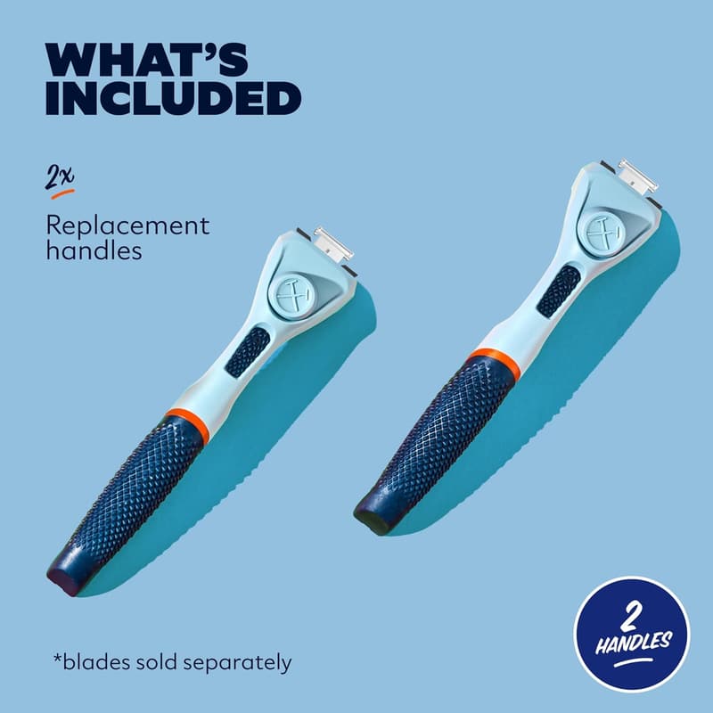 Replacement Razor Handle Set (2 Pack) - Blue